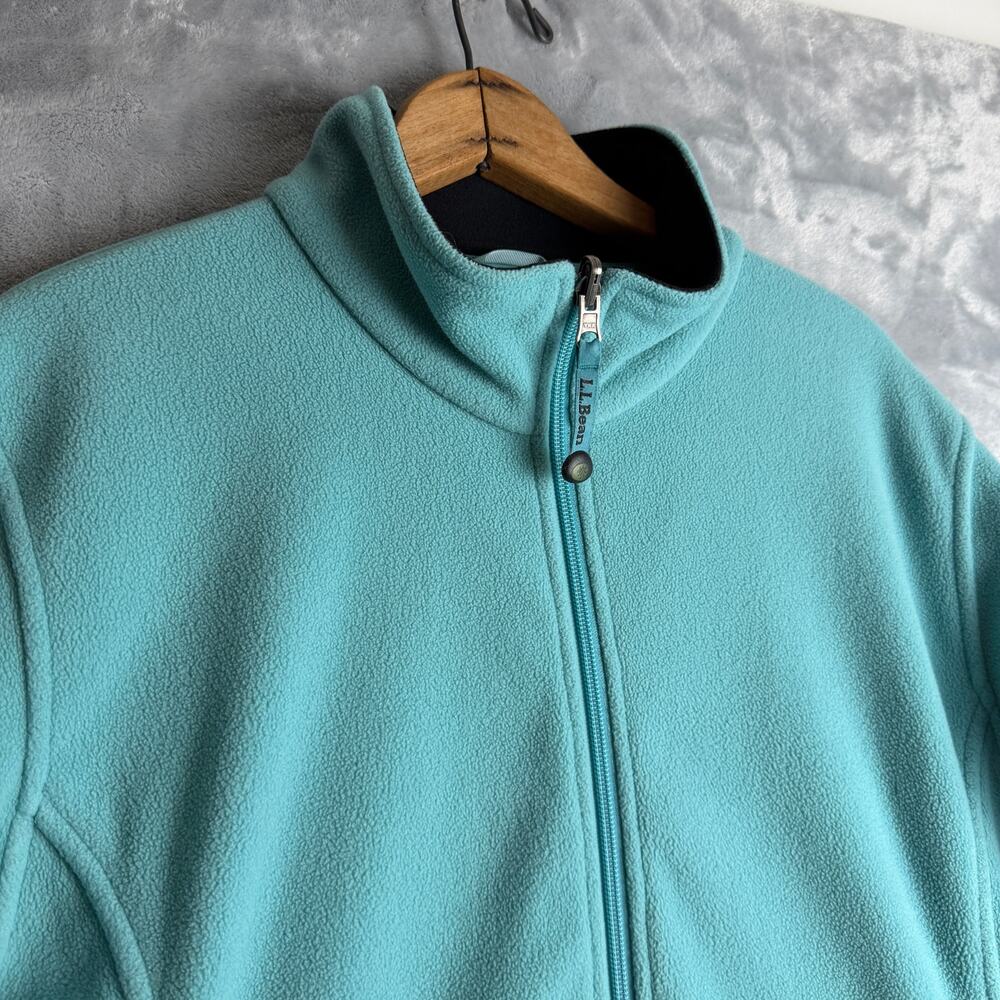 L.L. Bean Fleece Jacket Womens XL Blue Outdoor Long Sleeve‎ Mock Neck Full Zip